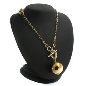Hot in Hollywood large gold sphere toggle necklace